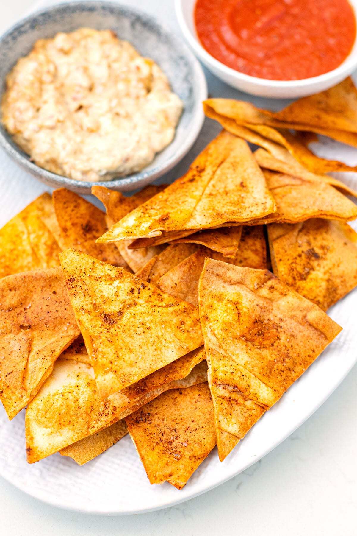 air fryer pita chips with Tex Mex inspired seasoning