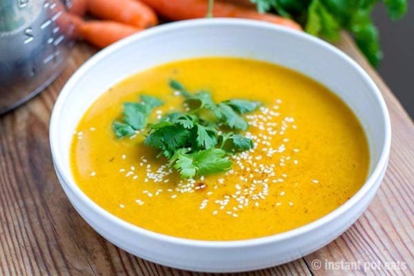Vegan Instant Pot Carrot Cilantro Soup
