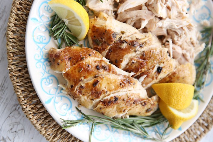 Whole Instant Pot Roasted Chicken With Lemon & Rosemary 