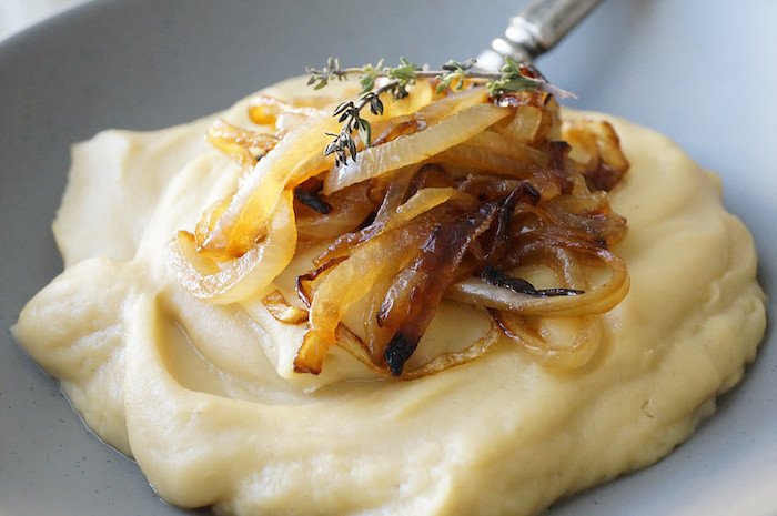 Lard-Whipped Parsnips With Caramelised Onions 