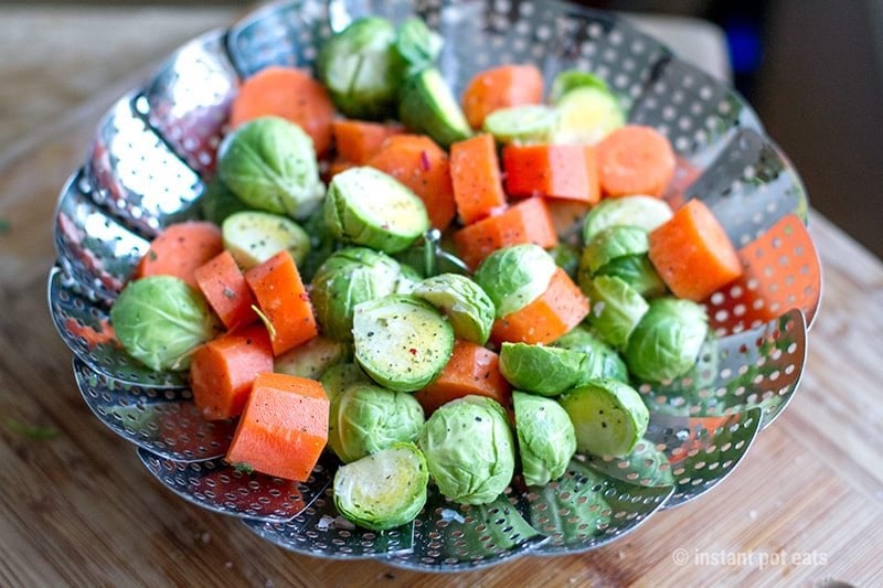 Instant Pot Steamed Vegetables With Garlic Capers Parsley Butter