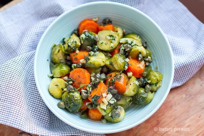 Instant Pot Steamed Vegetables With Garlic Capers Parsley Butter