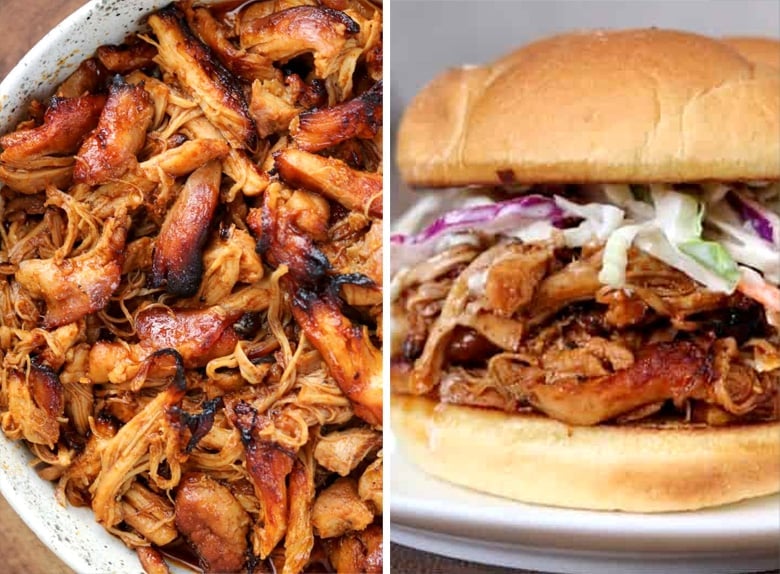 BBQ pulled chicken thighs in Instant Pot