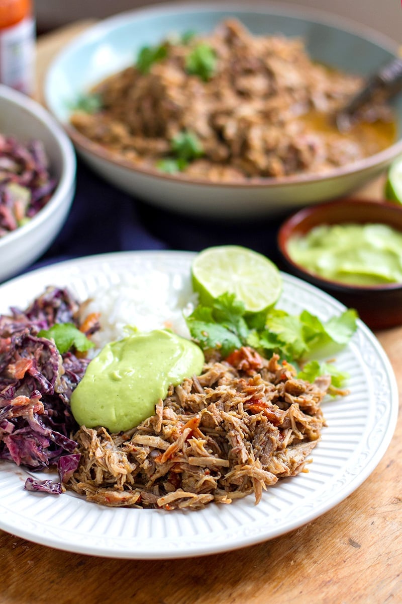 Instant Pot Pulled Pork With Rice & Salad