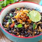 Instant Pot Black Beans With Spiced Fried Onions
