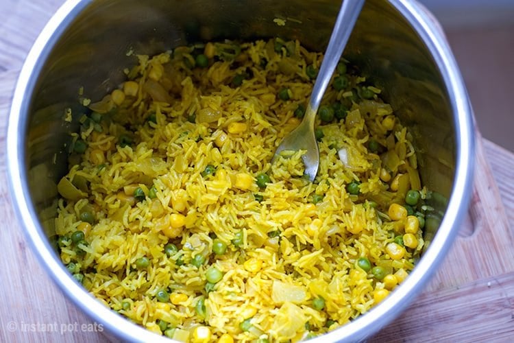 Yellow Rice Cooked In An Instant Pot Pressure Cooker