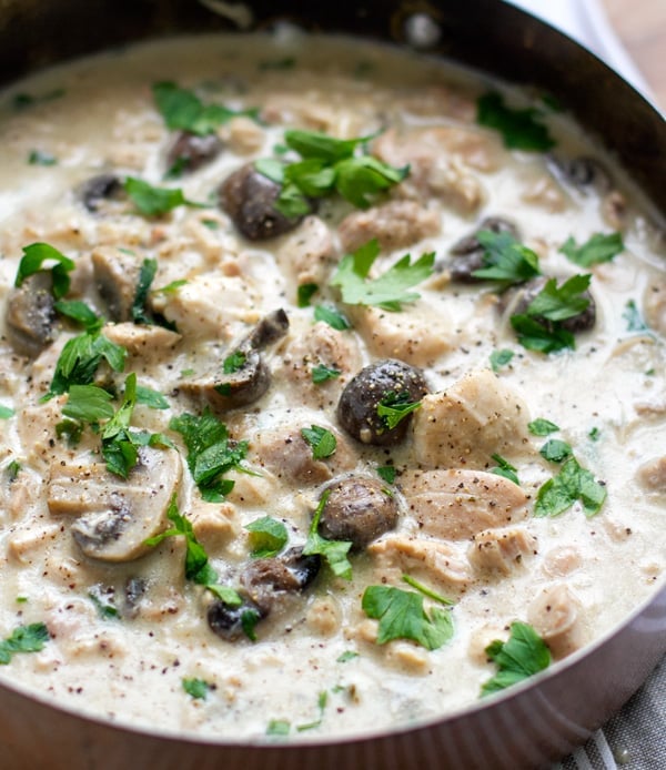 Creamy Instant Pot Chicken Stew With Mushrooms & Garlic