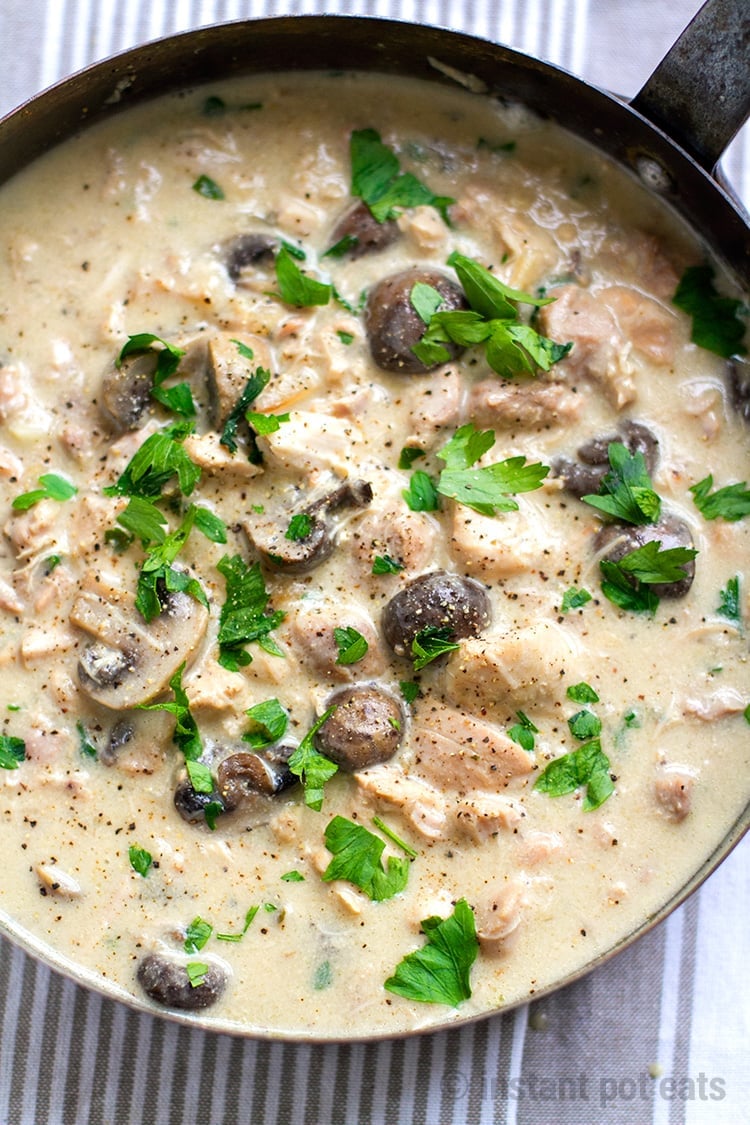 Creamy Instant Pot Chicken Stew With Mushrooms