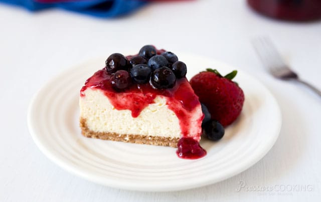 Instant Pot Red, White & Blue Cheesecake