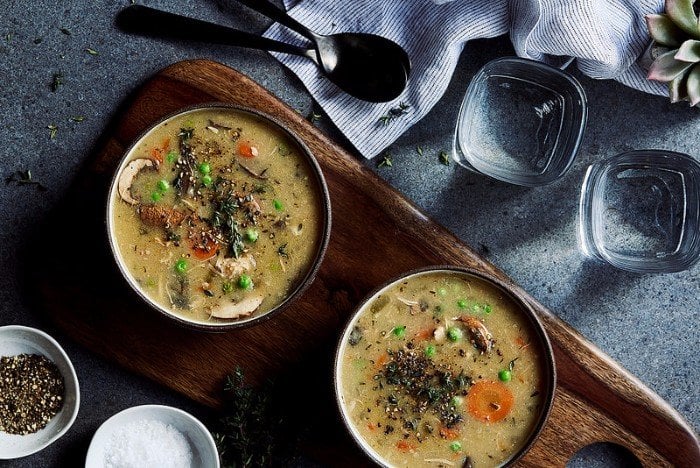 Instant Pot Soup With Mushroom, Chicken & Veggies