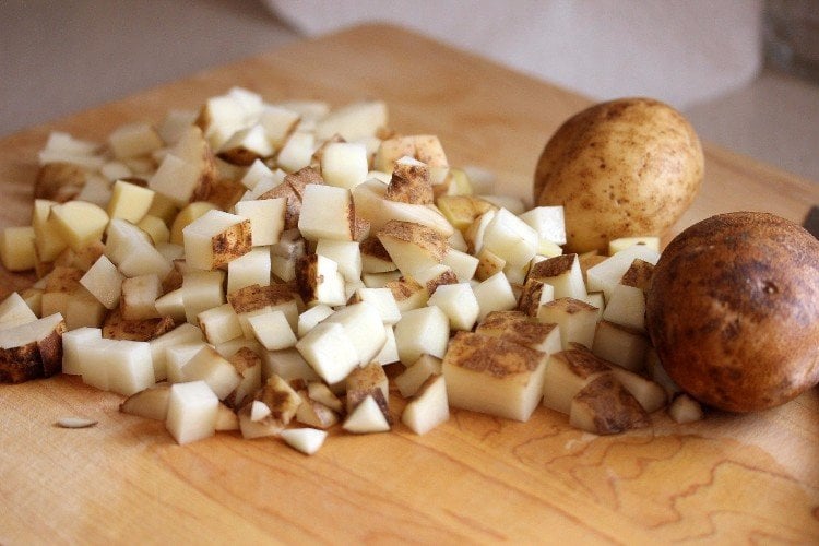 Instant Pot potato salad prep