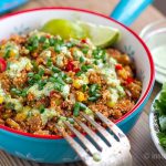 Instant Pot Quinoa Mexican Style with Cilantro Lime Dressing