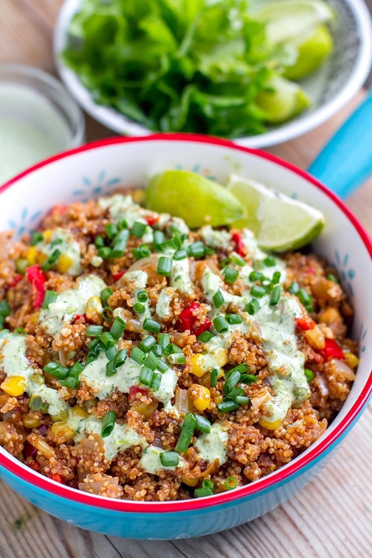 Mexican Instant Pot Quinoa With Cilantro Lime Dressing
