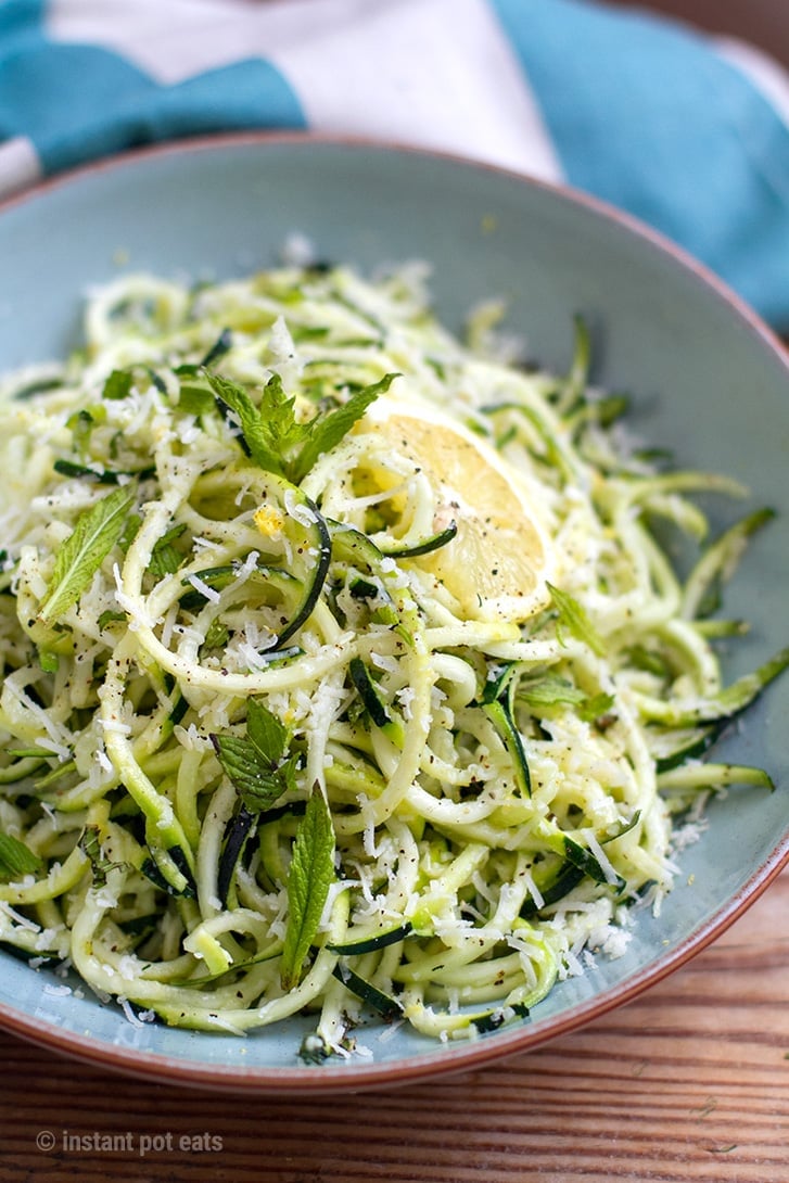 Spiralized Zucchini With Mint, Lemon, Garlic & Parmesan (Using Instant Pot)