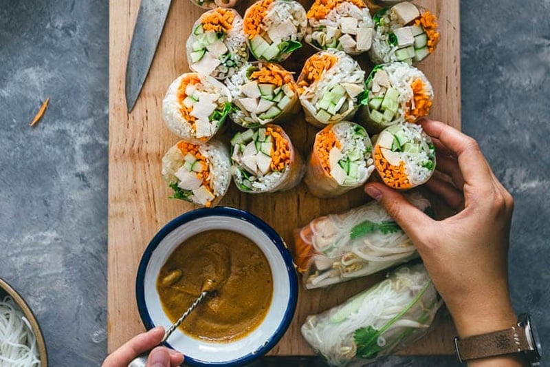 Shredded Chicken Spring Rolls