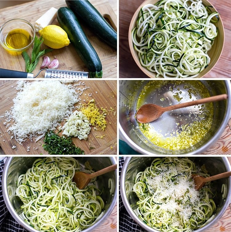 Instant Pot Zucchini Noodles With Garlic Lemon Parmesan