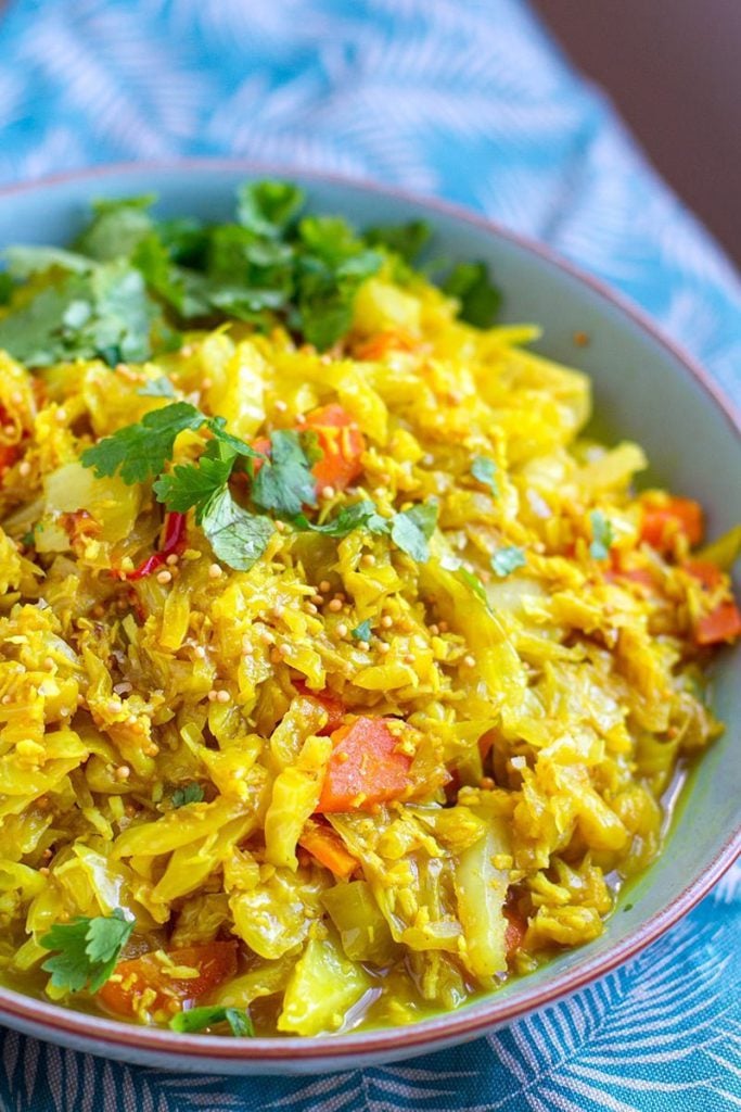 Coconut Cabbage In Instant Pot Braised With Spices (Sri Lankan Style)