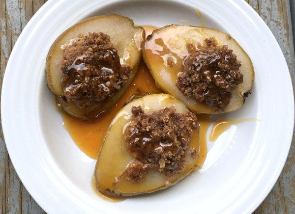 Instant Pot Stuffed Pears With Salted Caramel Sauce 