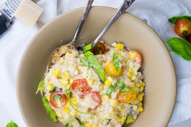 Instant Pot Sweet Corn & Cherry Tomato Risotto