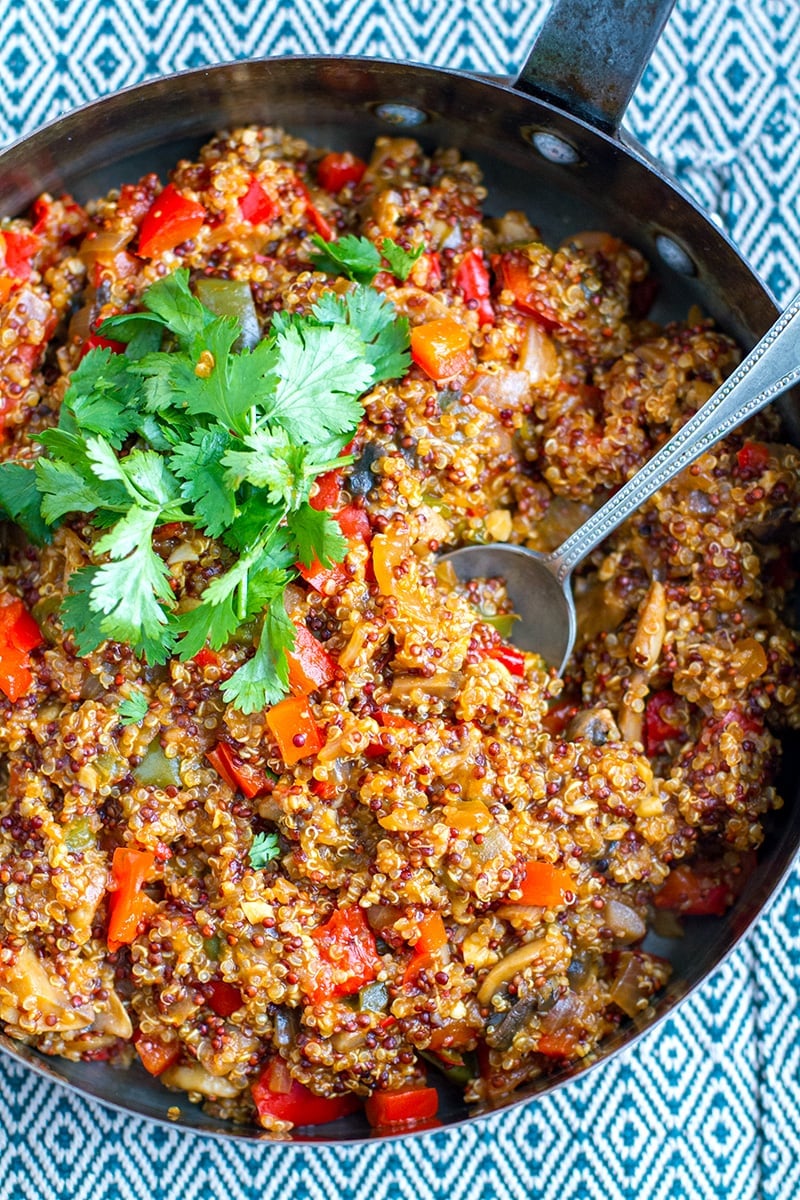 Instant Pot Quinoa With Miso, Mushrooms & Peppers