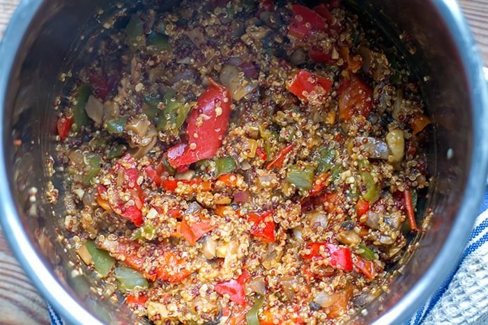 Instant Pot Quinoa With Miso Mushrooms & Peppers