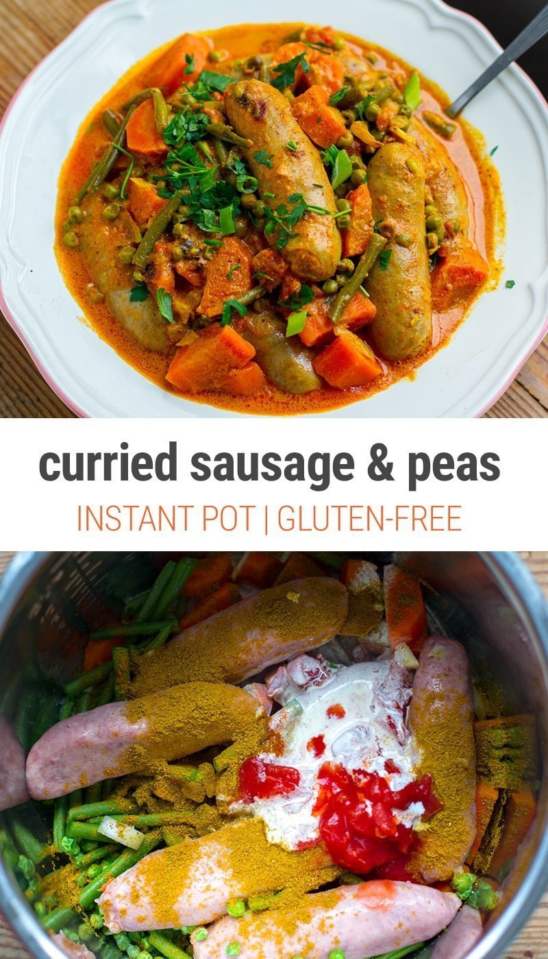 Curried Sausage & Peas - Instant Pot pressure cooker recipe