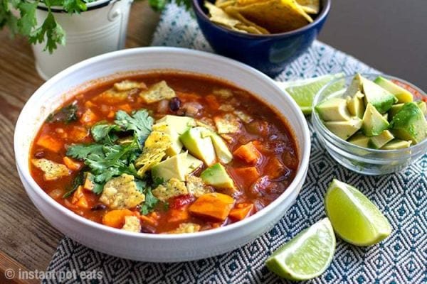 Instant Pot Sweet Potato Tortilla Soup 