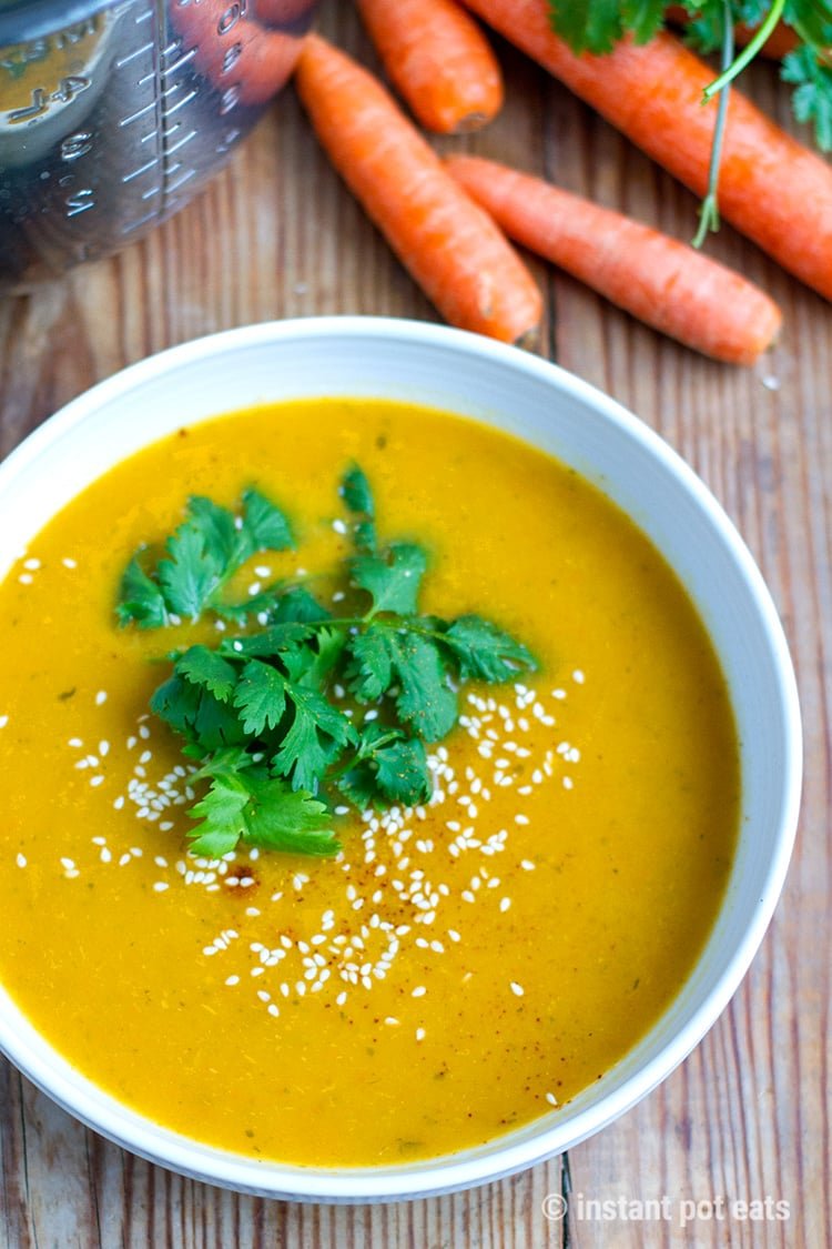 Instant Pot Carrot Soup With Lemongrass & Cilantro