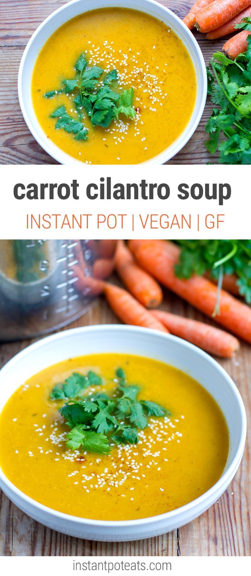 Carrot Soup Instant Pot Recipe With Lemongrass & Cilantro