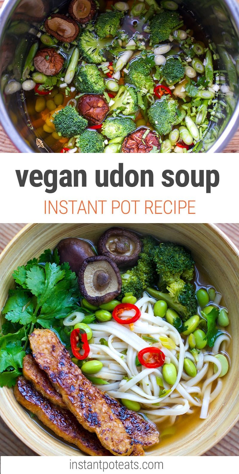 Instant Pot Vegan Udon Soup With Edamame & Crispy Tempeh