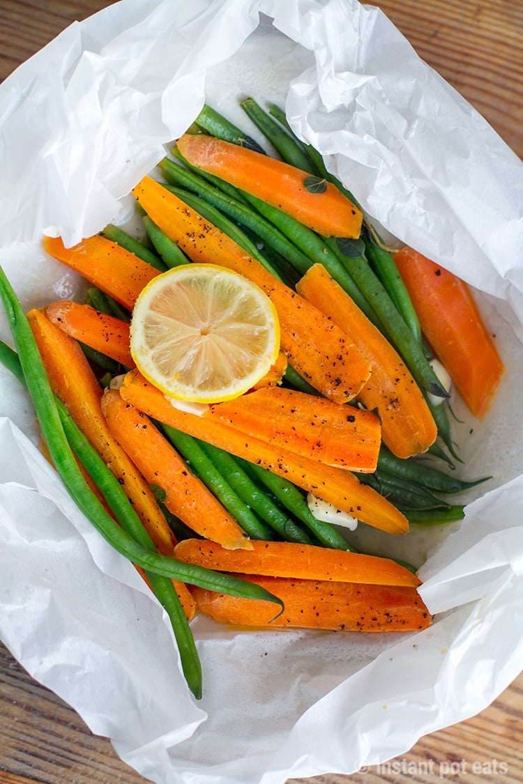 Pressure cooker vegetables en papillote