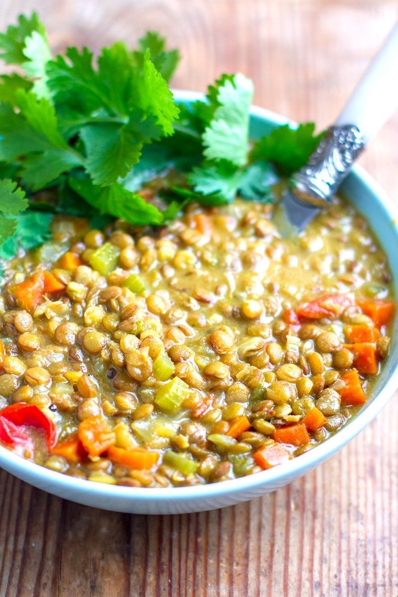 Instant Pot Lentil Curry With Coconut Milk