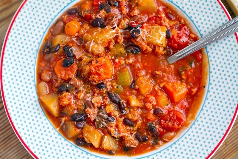 Instant Pot Pork Stew With Beans Tomatoes