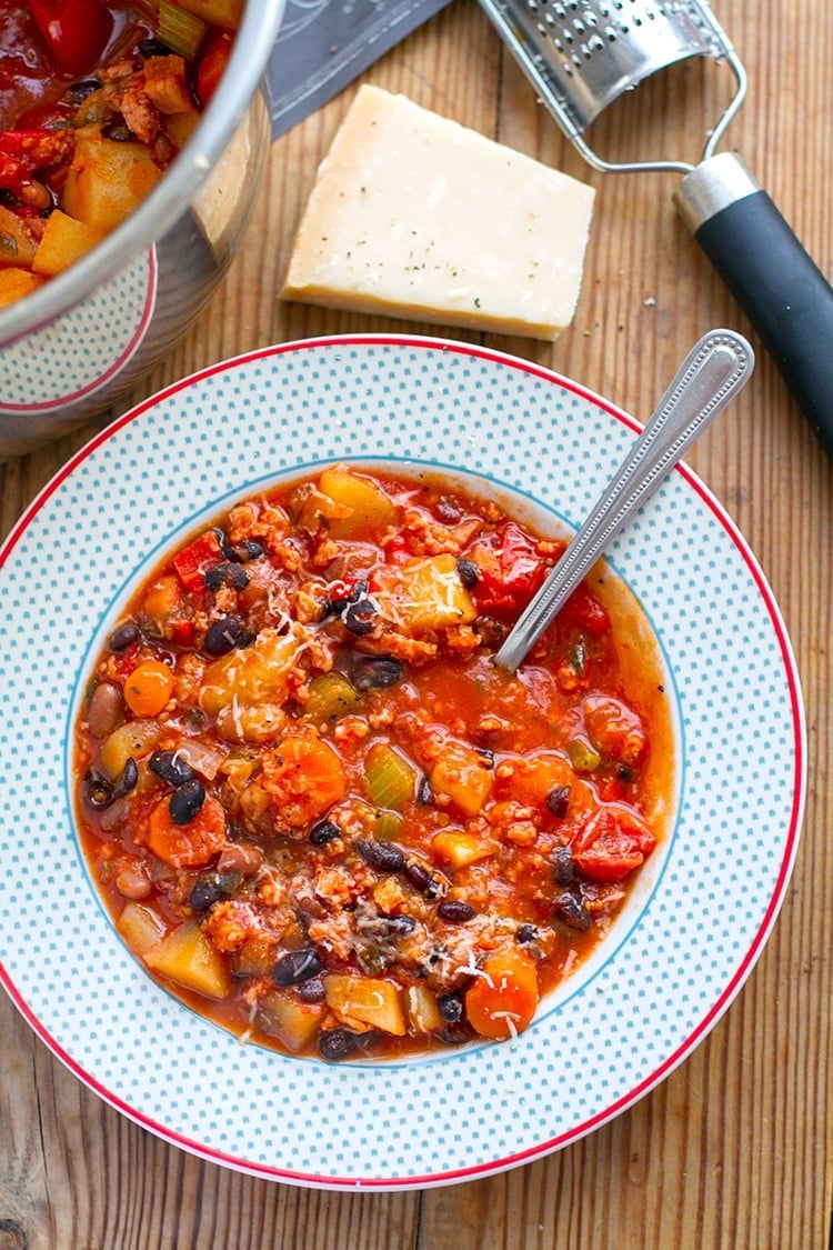 Instant Pot Pork Stew With Beans & Tomatoes