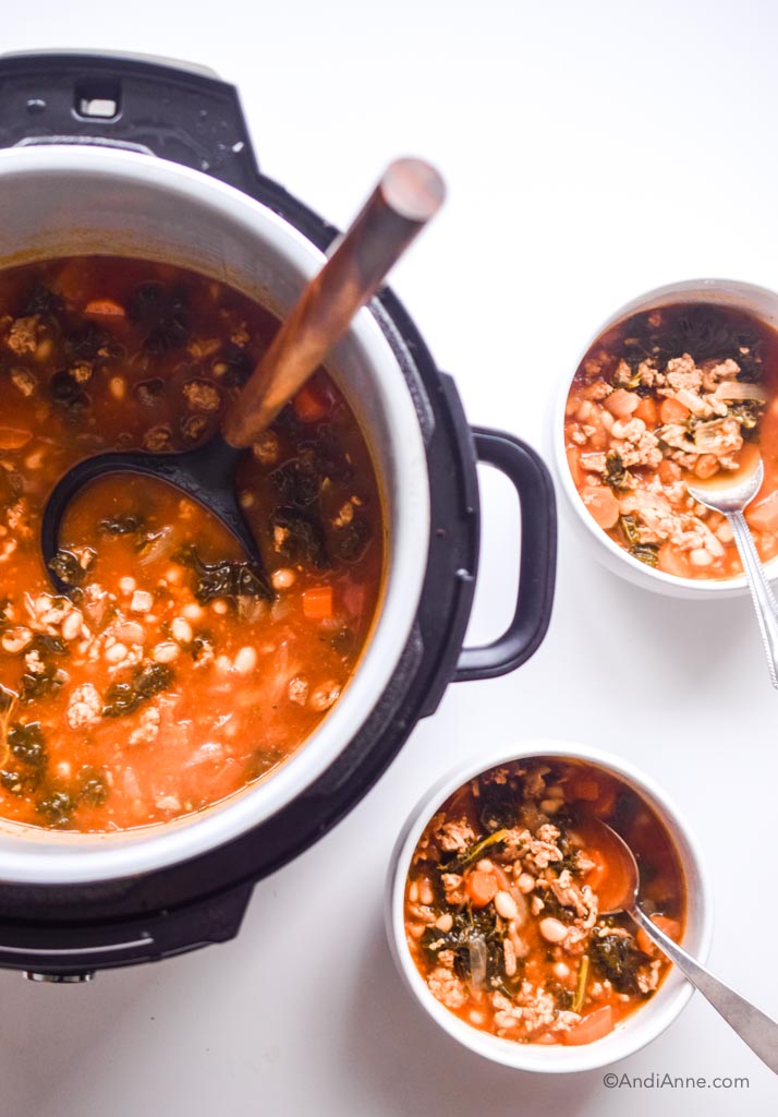 GROUND TURKEY SOUP WITH KALE AND BEANS