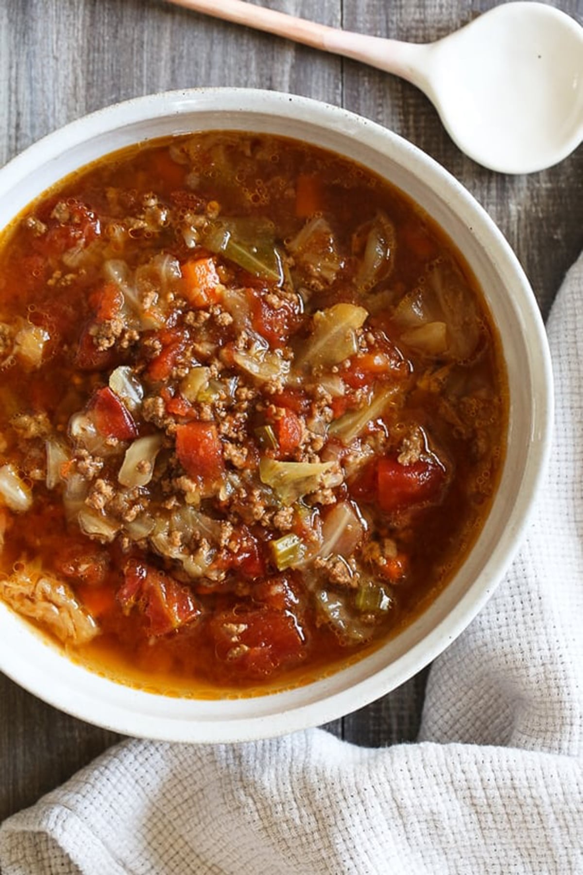 Chunky Beef Cabbage & Tomato Soup 