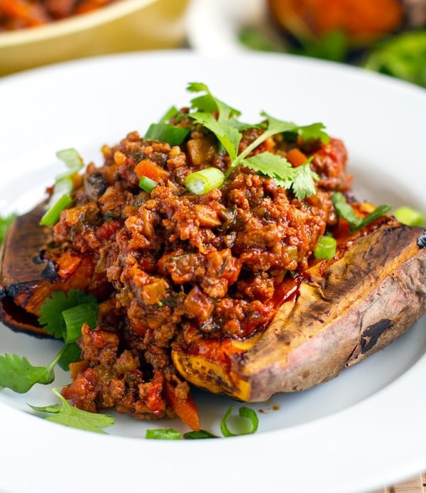 Healthy Sloppy Joes With Baked Sweet Potatoes