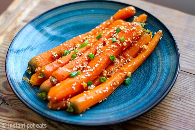 Instant Pot Carrots With Honey Soy Glaze & Sesame Seeds