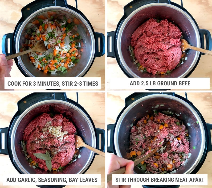 How to make bolognese in Instant Pot steps 2