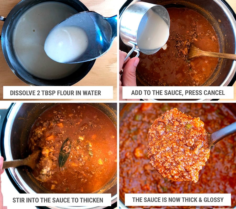 How to thicken bolognese sauce in Instant Pot