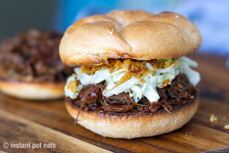 Instant Pot Shredded Beef Sandwiches 
