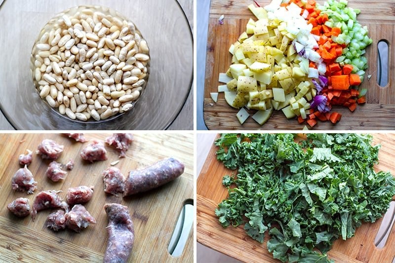 Pressure cooker Zuppa Toscana ingredients