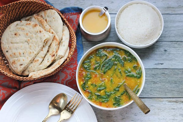 Healthy Instant Pot Spinach Dal with Rice