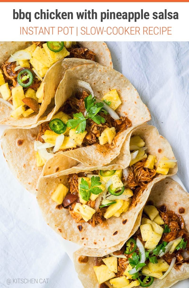 Instant Pot BBQ Chicken Tacos 