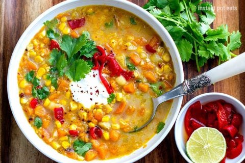 Instant Pot Sweet Potato Soup With Corn & Chipotle (Gluten-Free)