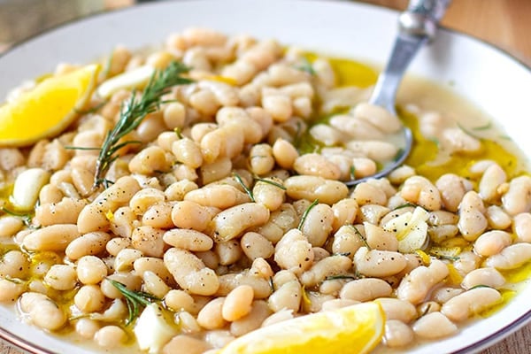 INSTANT POT WHITE BEANS WITH ROSEMARY & GARLIC