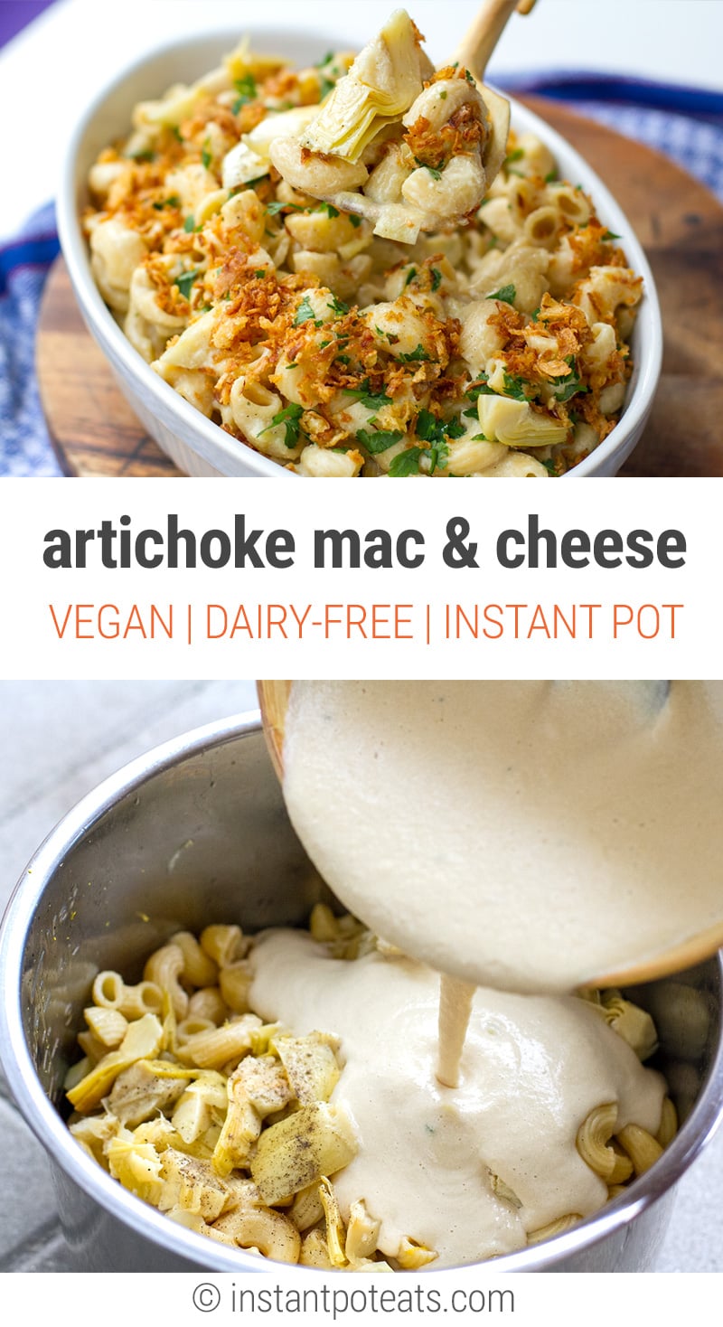 Vegan Instant Pot Mac & Cheese With Artichokes