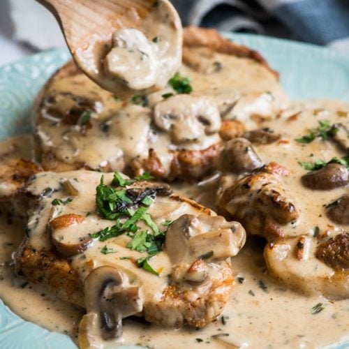 Instant Pot Pork Chops With Creamy Mushroom Sauce