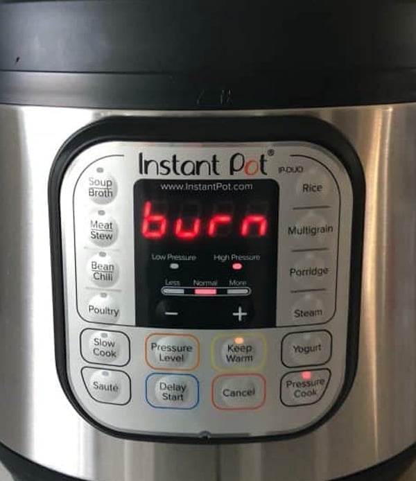 burn notice instant pot