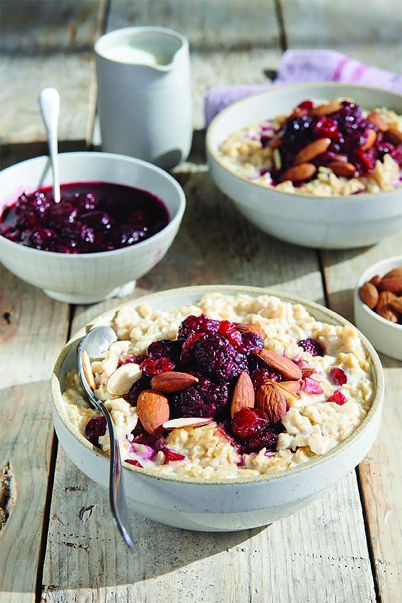 Instant Pot Steel Cut Oats With Cranberries & Almonds